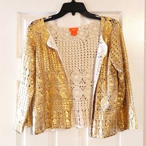 NWOT Gold Crochet Jacket